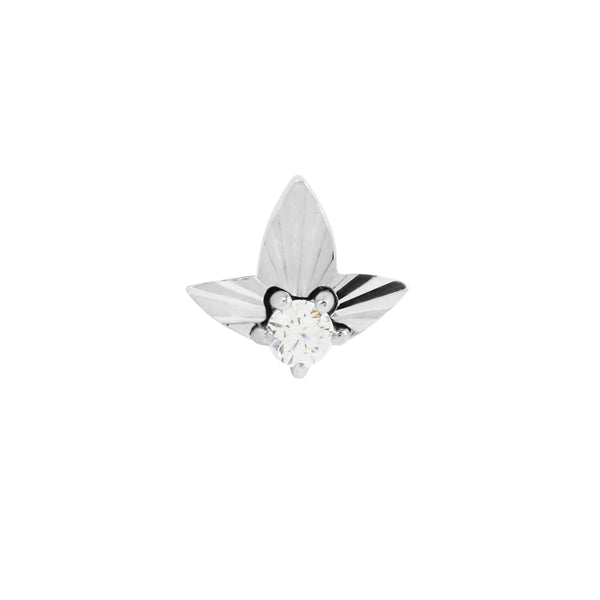 Gratitude Threadless End with CZ Threadless Ends Buddha Jewelry 14k White Gold