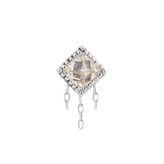 The Hustle - CZ + Chain - Threadless End Threadless Ends Buddha Jewelry White Gold  