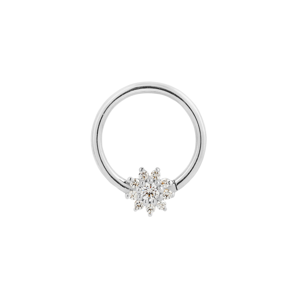 Eloise Seam Ring with CZ Seam Rings Buddha Jewelry 14k White Gold