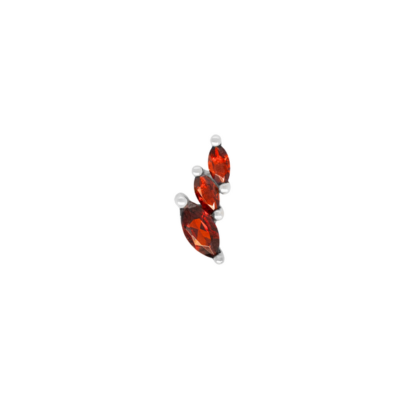 Multiplicity Threadless End with Garnet Threadless Ends Buddha Jewelry 14k White Gold Right