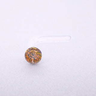 Glass Nostril Retainer - Assorted Colors Dichro Glass Buddha Jewelry
