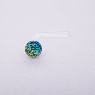 Glass Nostril Retainer - Assorted Colors Dichro Glass Buddha Jewelry
