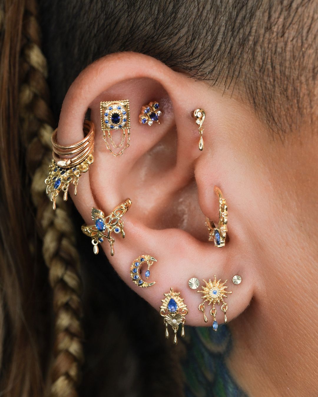 APP-Soleil Threadless End with Blue Sapphire (Lab Grown) Threadless Ends Buddha Jewelry
