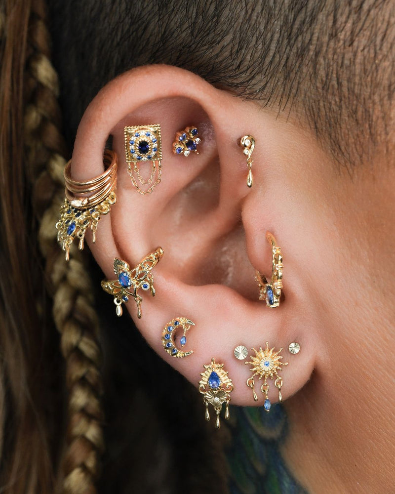 APP-Soleil Threadless End with Blue Sapphire (Lab Grown) Threadless Ends Buddha Jewelry