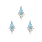 Afterglow Threadless End with Sandblasted Swiss Blue Topaz Threadless Ends Buddha Jewelry