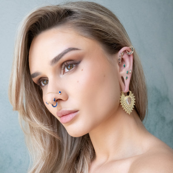Nostalgia Gold Plated Weights with Rutilated Quartz