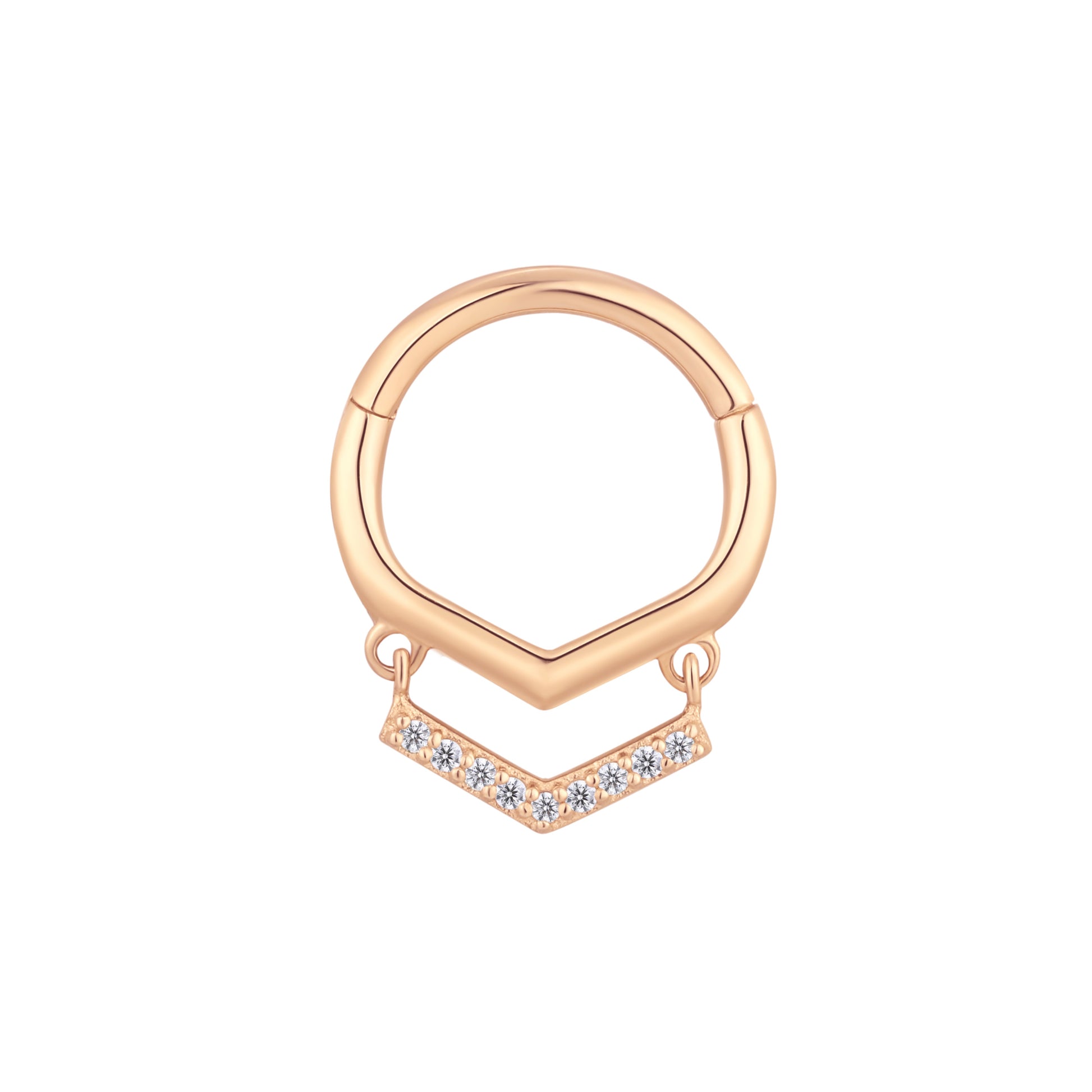 Ain't No Disco Clicker with CZ Clickers Buddha Jewelry 14k Rose Gold