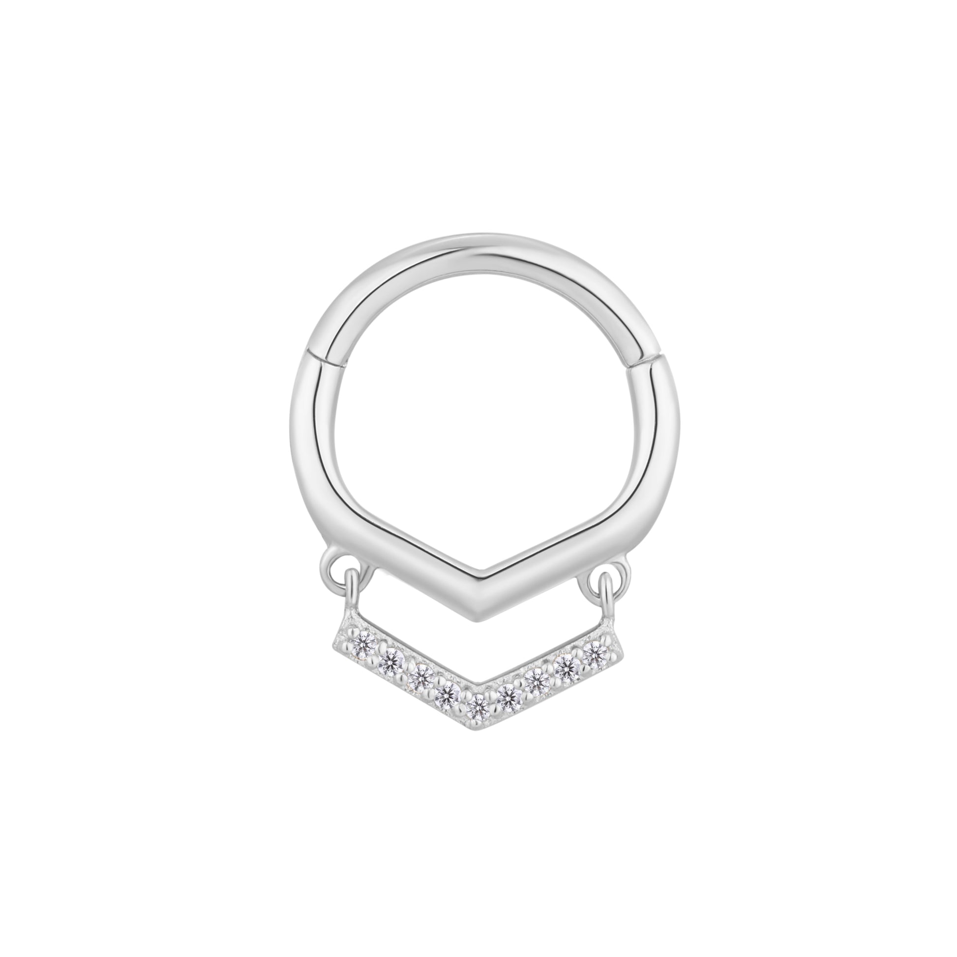 Ain't No Disco Clicker with CZ Clickers Buddha Jewelry 14k White Gold