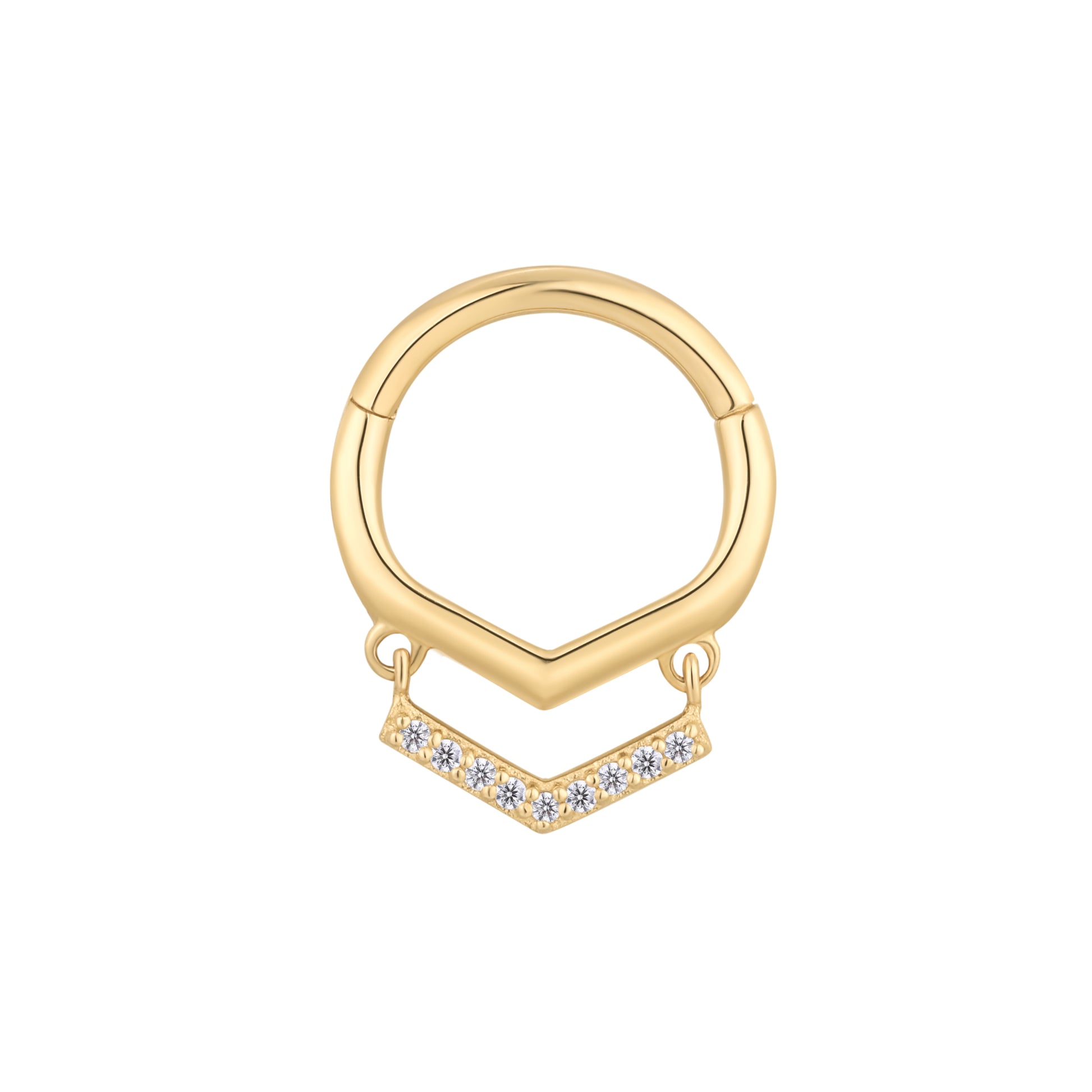 Ain't No Disco Clicker with CZ Clickers Buddha Jewelry 14k Yellow Gold