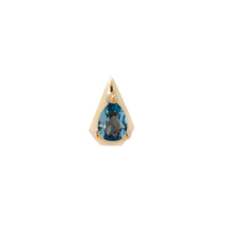 Alaia - London Blue Topaz - Threadless End Threadless Ends Buddha Jewelry Yellow Gold  