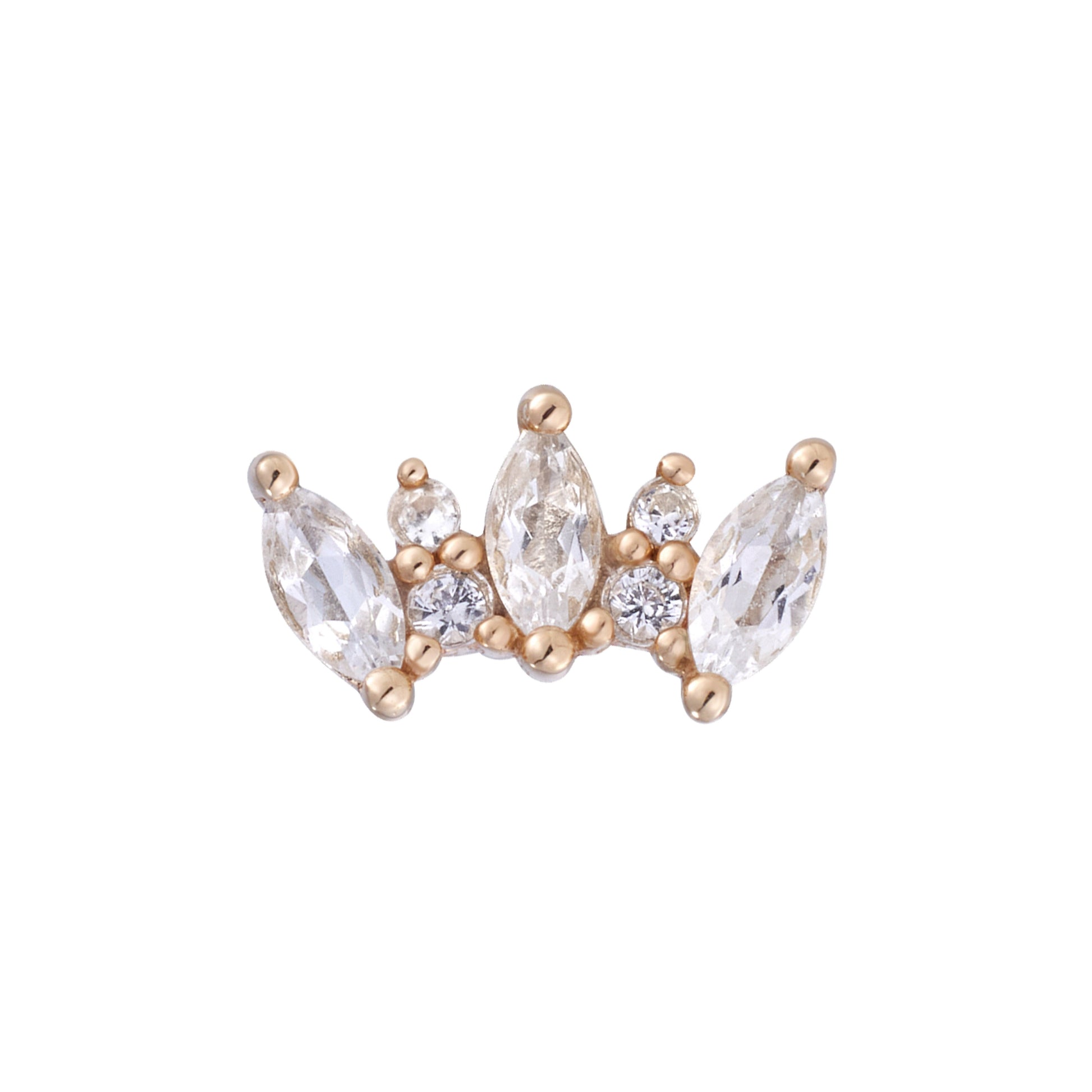 Alice Threadless End with White Sapphire Threadless Ends Buddha Jewelry 14k Rose Gold