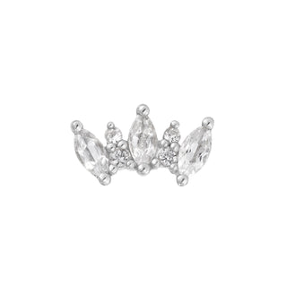 Alice - White Sapphire - Threadless End Threadless Ends Buddha Jewelry White Gold  