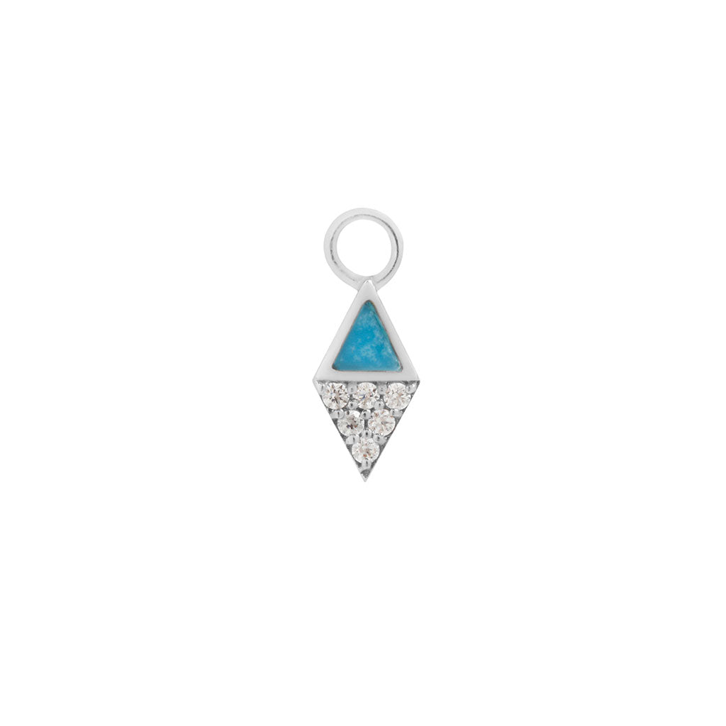 Almost Famous Charm with Turquoise Charms Buddha Jewelry 14k White Gold
