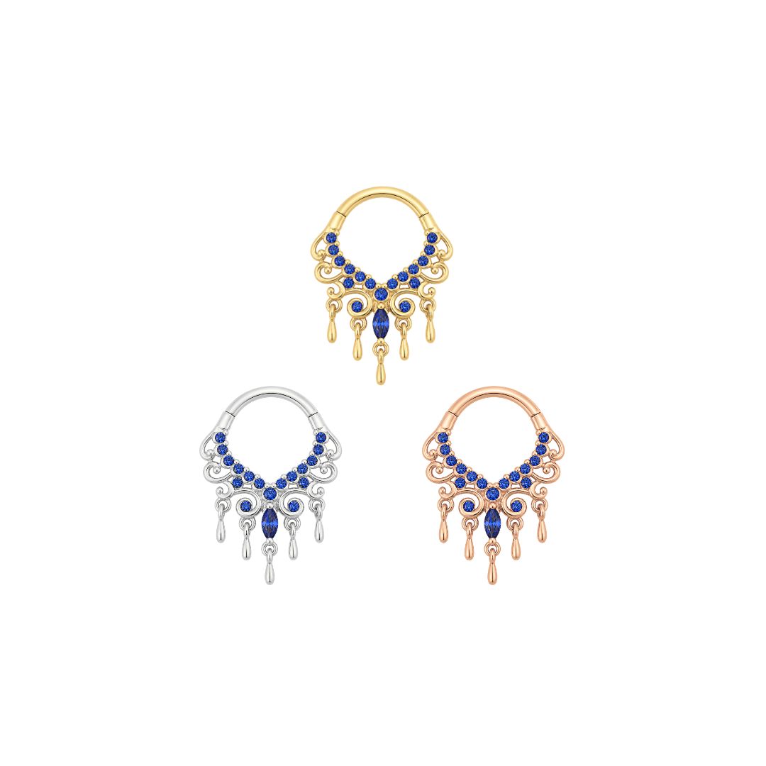 APP-Anais Clicker with Blue Sapphire (Lab Grown) Clickers Buddha Jewelry