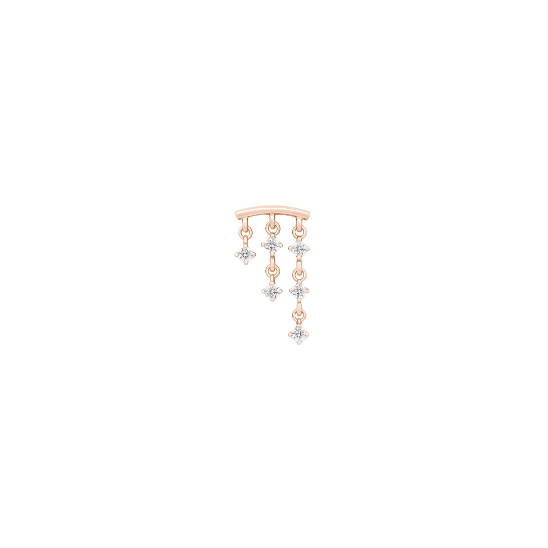 And Beyond Threadless End with CZ Threadless Ends Buddha Jewelry 14k Rose Gold