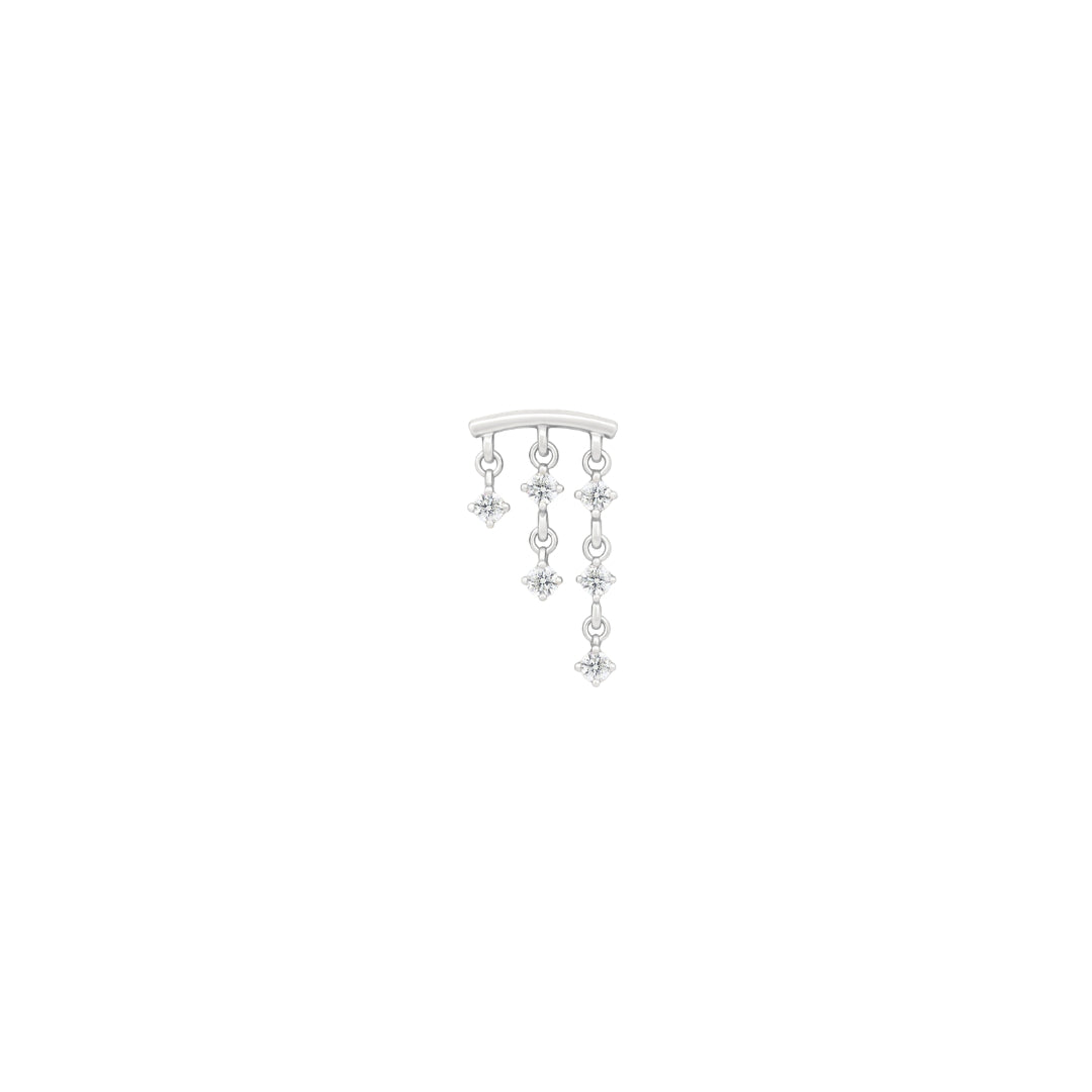 And Beyond Threadless End with CZ Threadless Ends Buddha Jewelry 14k White Gold