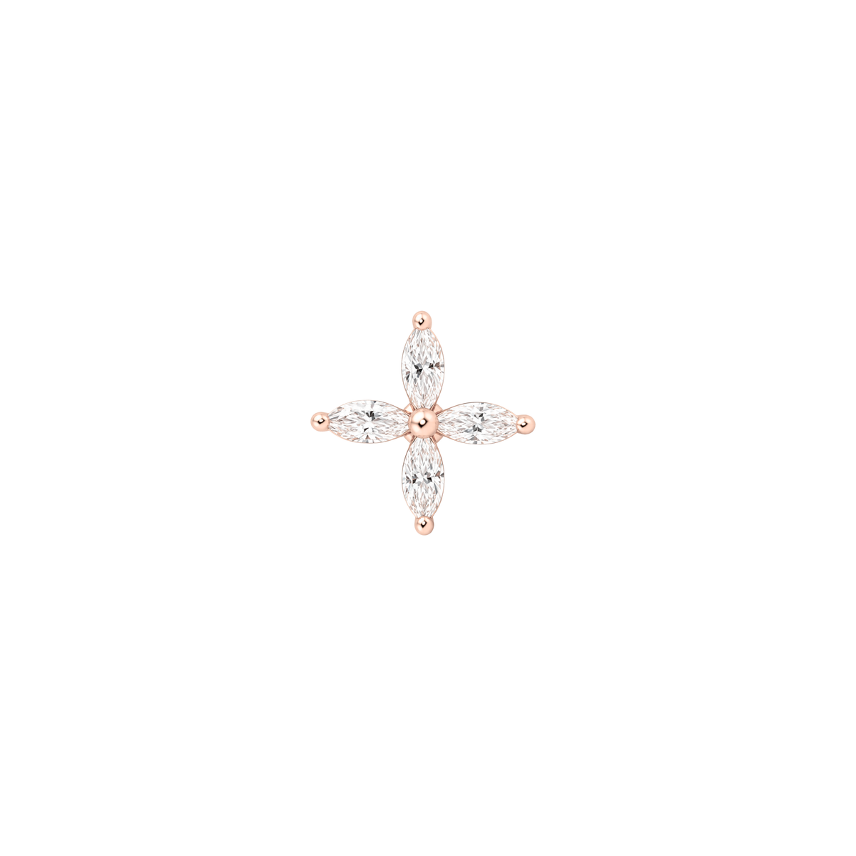 Atmosphere Threadless End with CZ Threadless Ends Buddha Jewelry 14k Rose Gold
