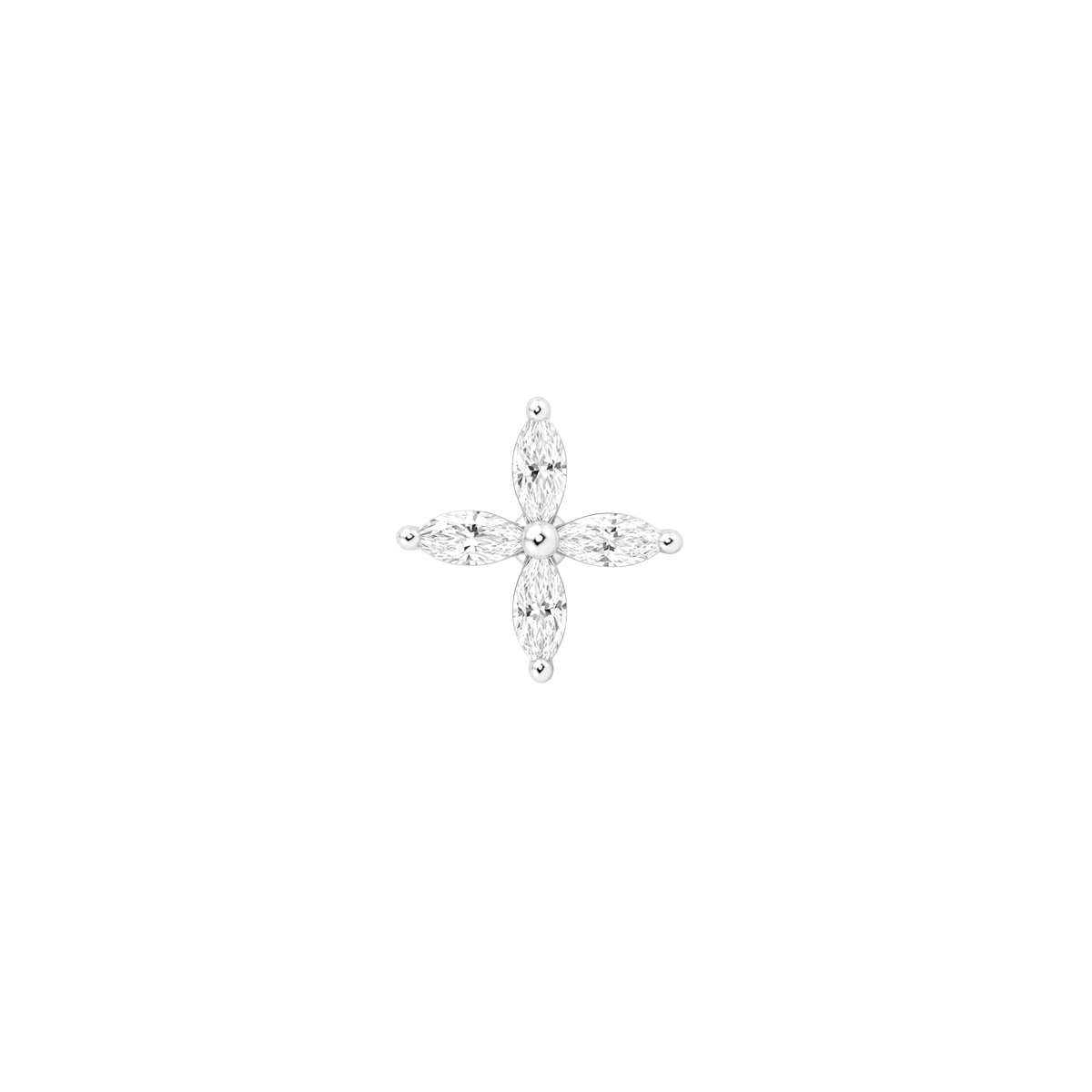 Atmosphere Threadless End with CZ Threadless Ends Buddha Jewelry 14k White Gold