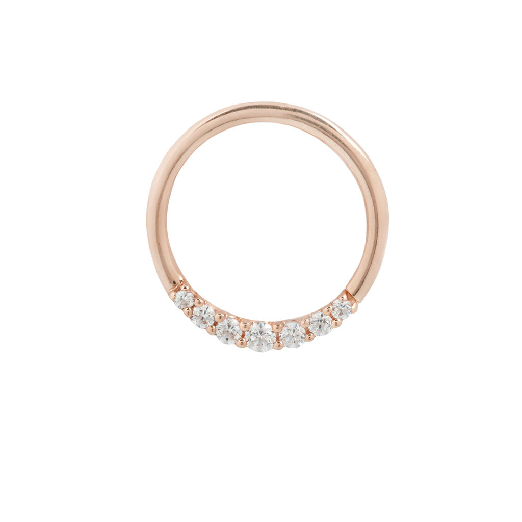 Audrey Seam Ring with CZ Seam Rings Buddha Jewelry 14k Rose Gold