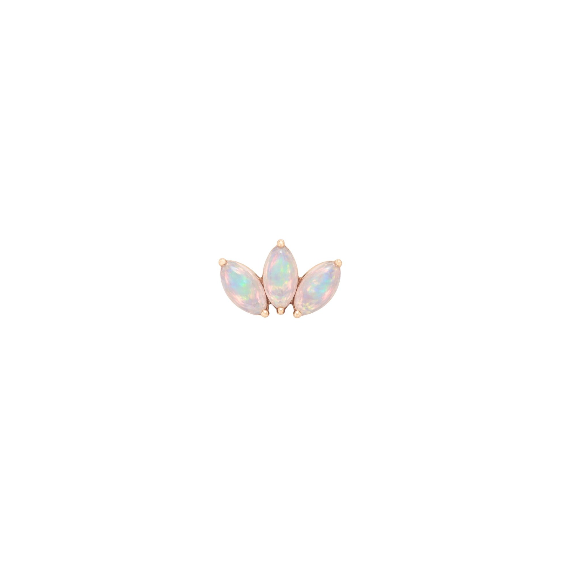 Moet Mini Threadless End with Opal Threadless Ends Buddha Jewelry 14k Rose Gold