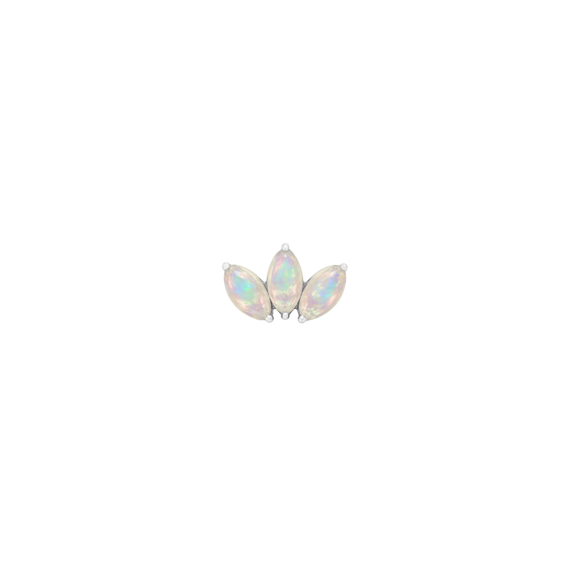 Moet Mini Threadless End with Opal Threadless Ends Buddha Jewelry 14k White Gold