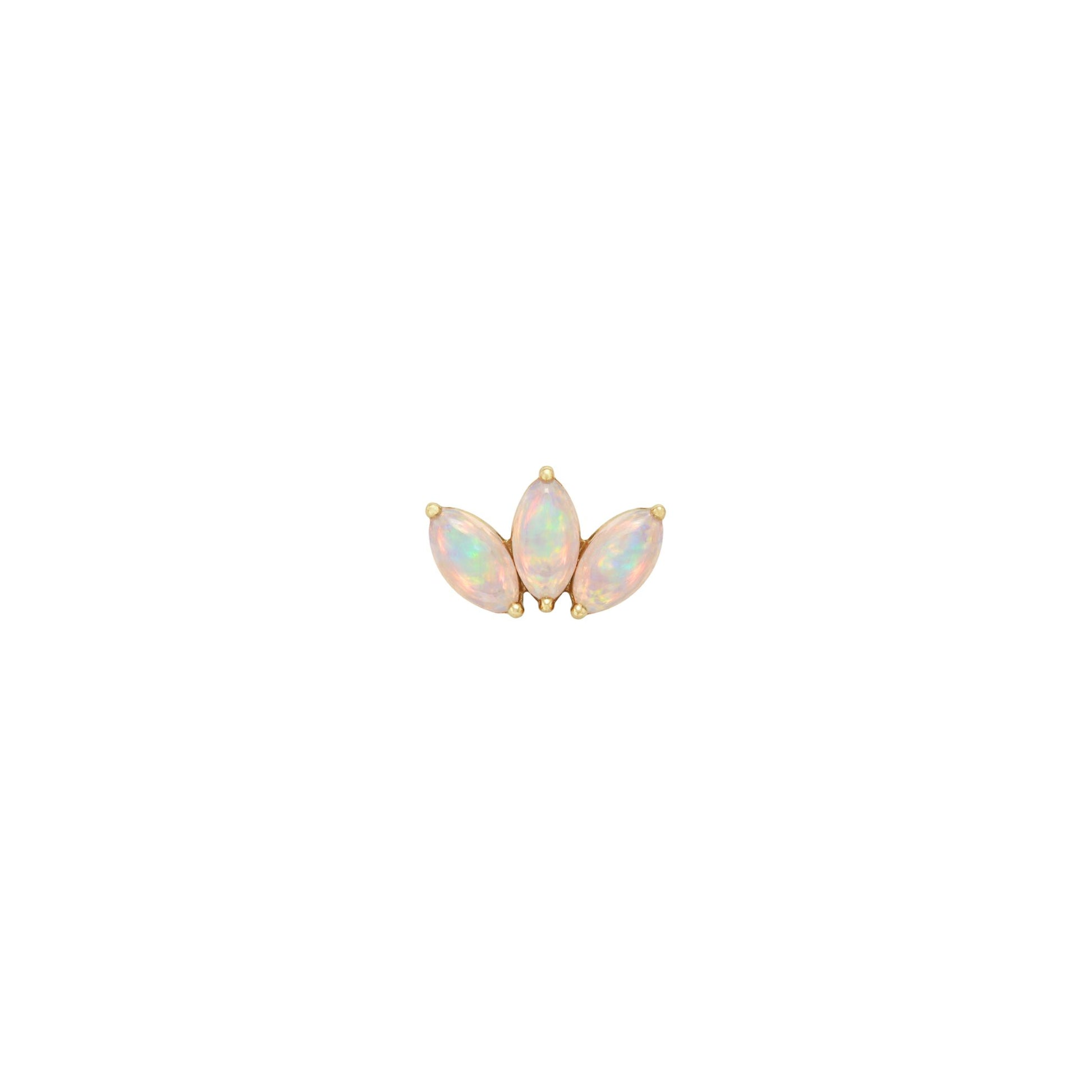 Moet Mini Threadless End with Opal Threadless Ends Buddha Jewelry 14k Yellow Gold