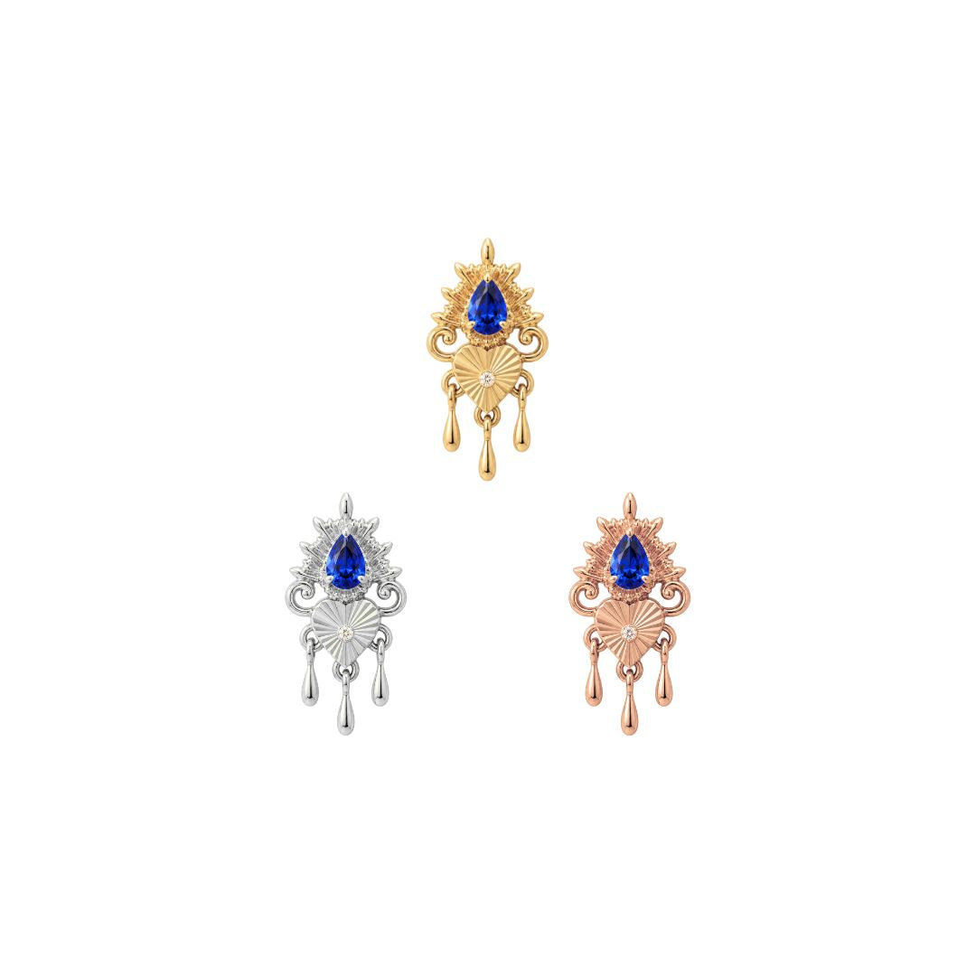 APP-Avec Moi Threadless End with Blue Sapphire (Lab Grown) Threadless Ends Buddha Jewelry