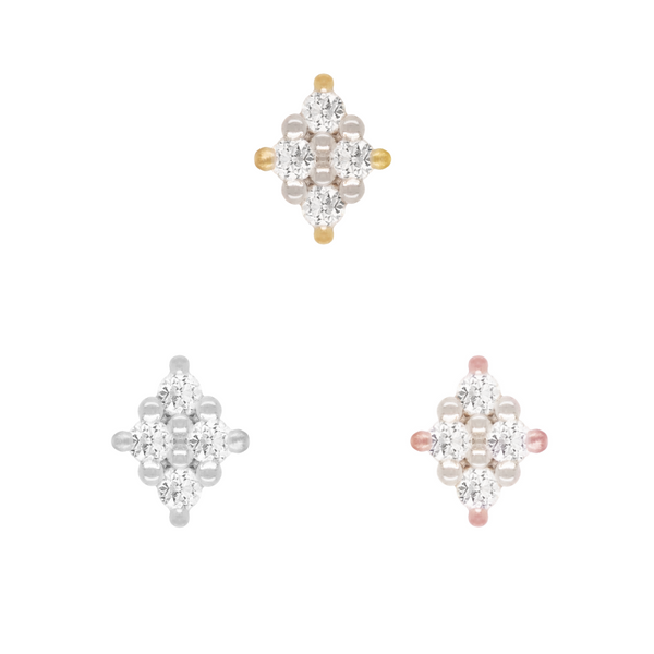 Belle Threadless End with Diamond Threadless Ends Buddha Jewelry