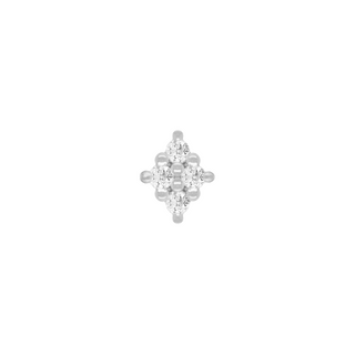 Belle - Diamond - Threadless End Threadless Ends Buddha Jewelry White Gold