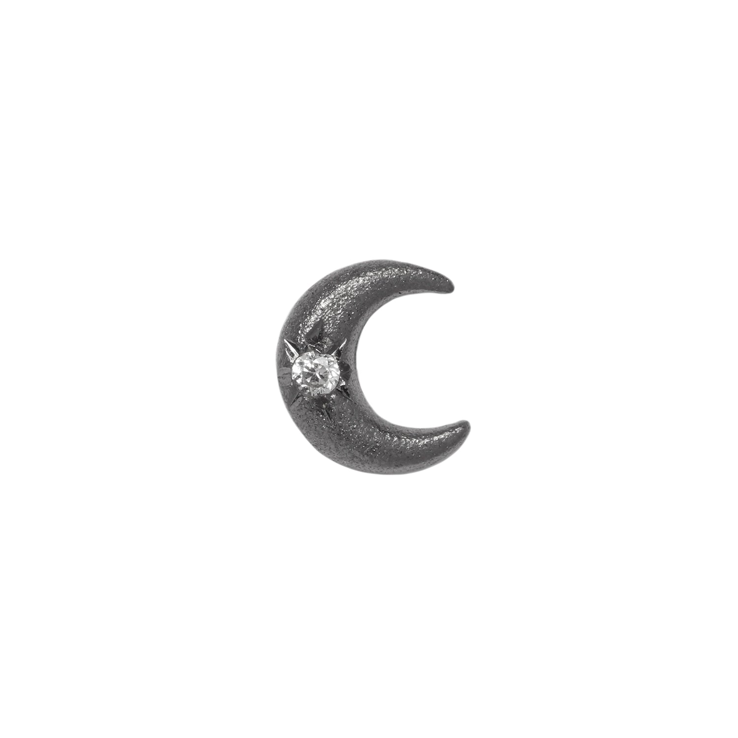 Black Moon Black Rhodium Threadless End with CZ Threadless Ends Buddha Jewelry