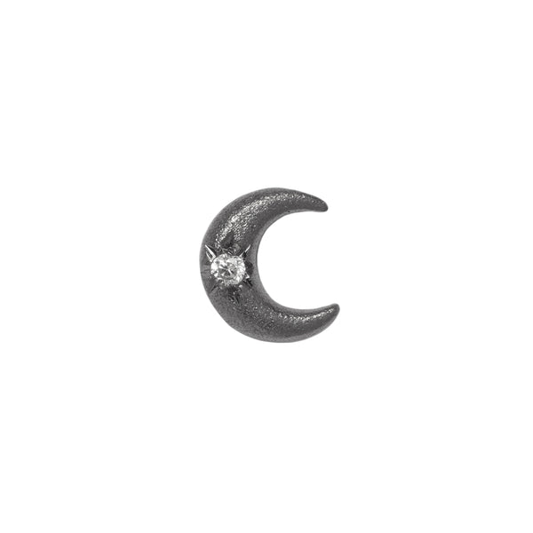 Black Moon Black Rhodium Threadless End with CZ Threadless Ends Buddha Jewelry