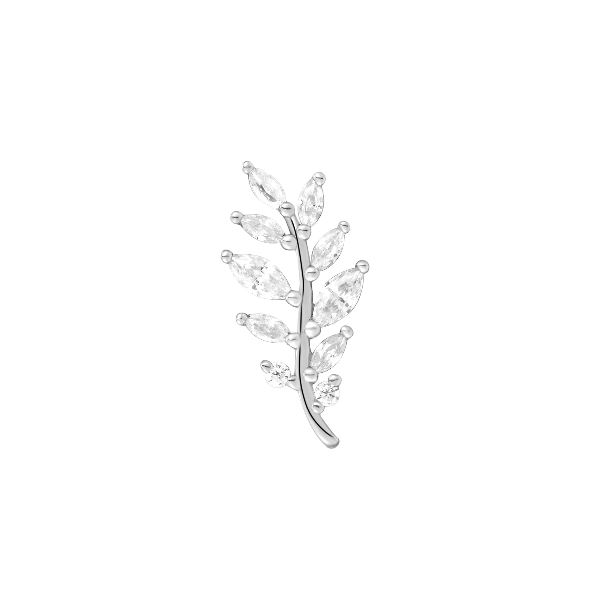 Botaniste Threadless End with CZ Threadless Ends Buddha Jewelry 14k White Gold