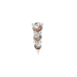 Bowery Reverse Set - CZ - Threadless End Threadless Ends Buddha Jewelry White Gold  