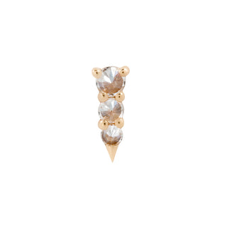 Bowery Reverse Set - CZ - Threadless End Threadless Ends Buddha Jewelry Yellow Gold  