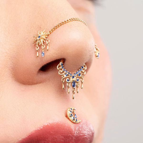 APP-Soleil Threadless End with Blue Sapphire (Lab Grown) Threadless Ends Buddha Jewelry