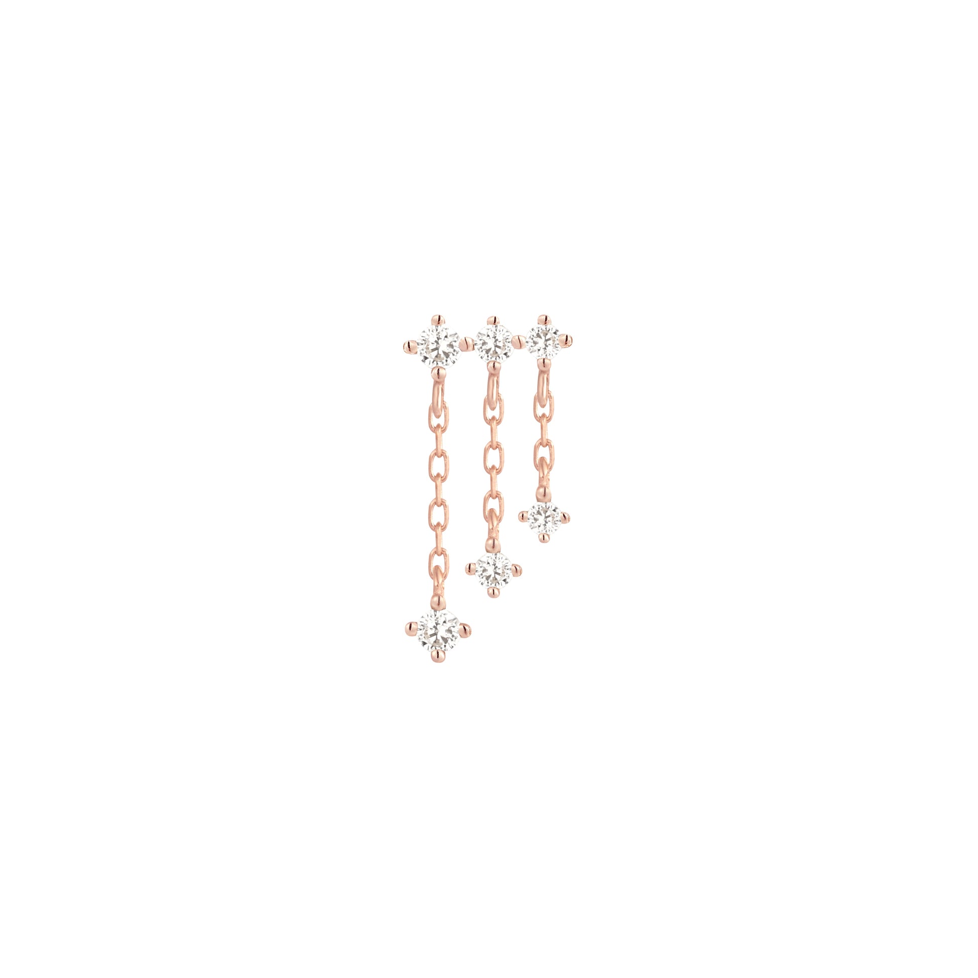 Cascade Threadless End with CZ Threadless Ends Buddha Jewelry 14k Rose Gold