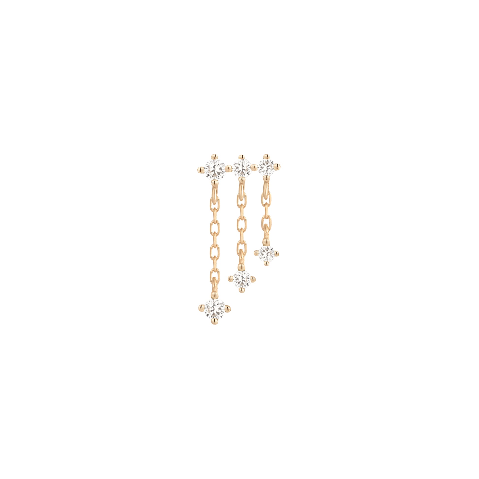 Cascade Threadless End with CZ Threadless Ends Buddha Jewelry 14k Yellow Gold