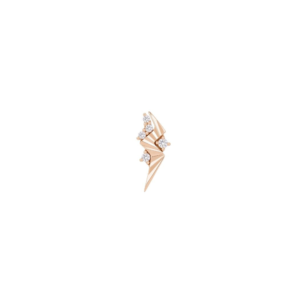 Change Maker Threadless End with CZ Threadless Ends Buddha Jewelry 14k Rose Gold
