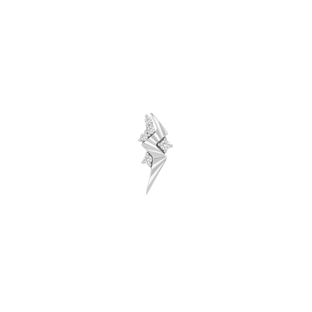 Change Maker Threadless End with CZ Threadless Ends Buddha Jewelry 14k White Gold