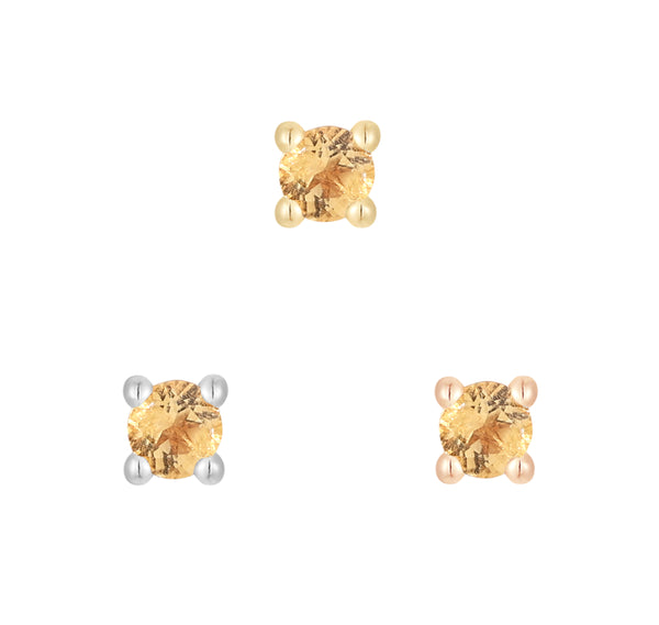 Prong Gem Threadless End with Citrine Threadless Ends Buddha Jewelry