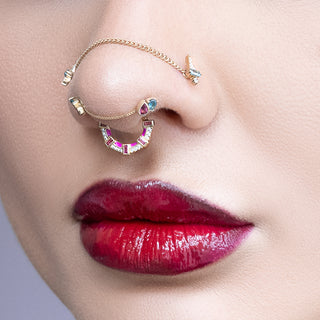 Era Threadless End with Pink Tourmaline + London Blue Topaz Threadless Ends Buddha Jewelry