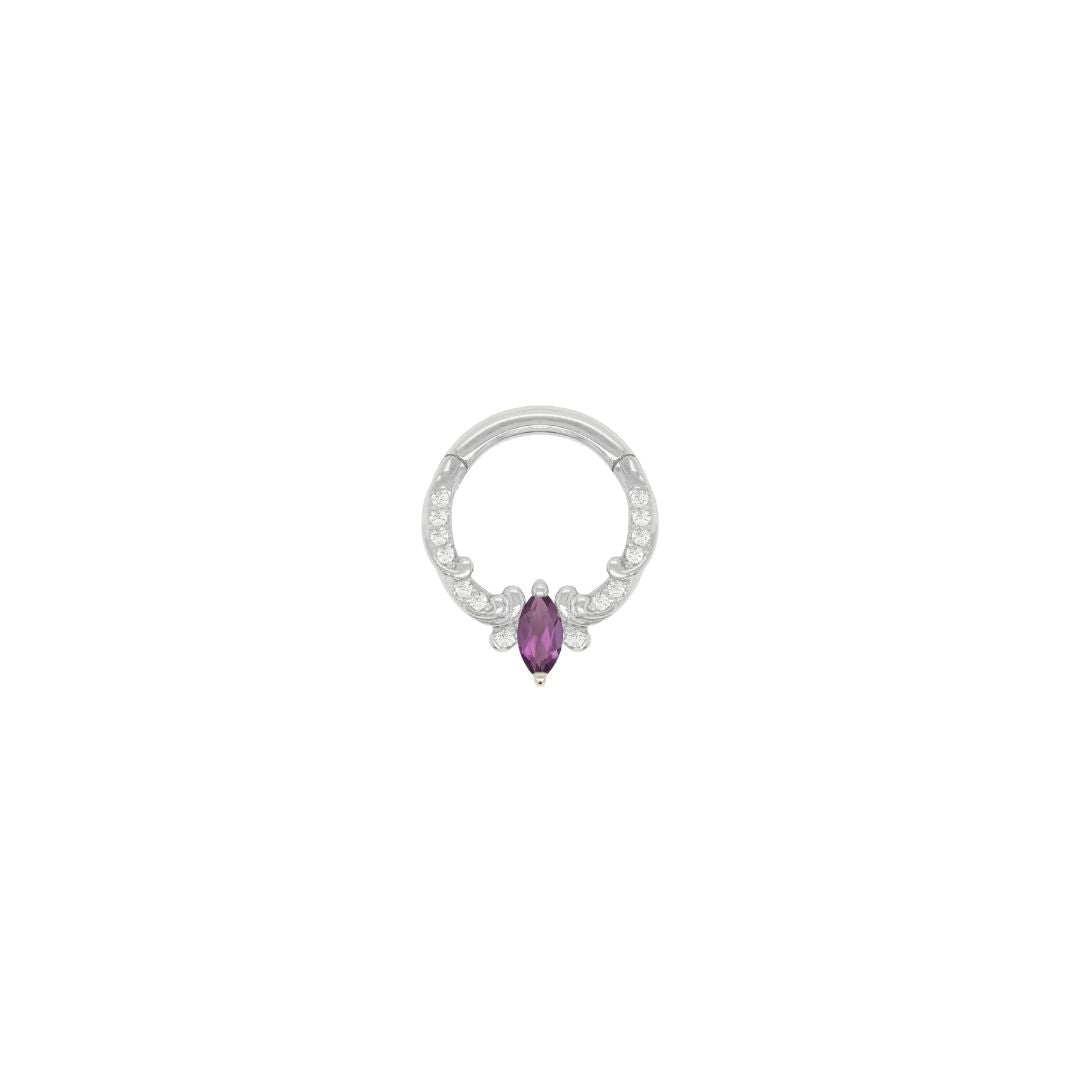 Coterie Clicker with Amethyst Clickers Buddha Jewelry 14k White Gold
