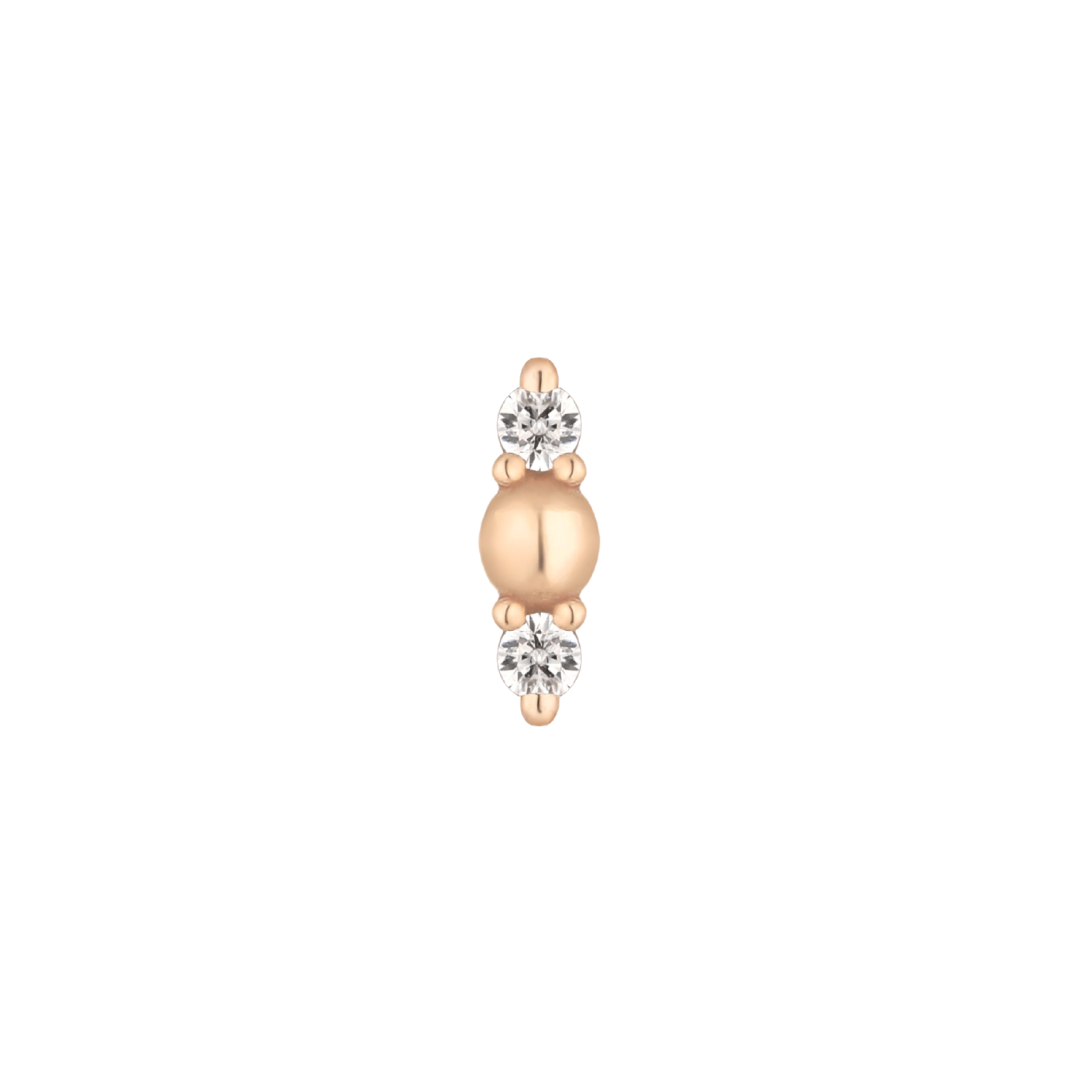 Crushing Threadless End with Diamond Threadless Ends Buddha Jewelry 14k Rose Gold