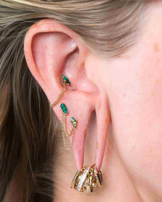 Vinyl Threadless End with Moss Agate Threadless Ends Buddha Jewelry