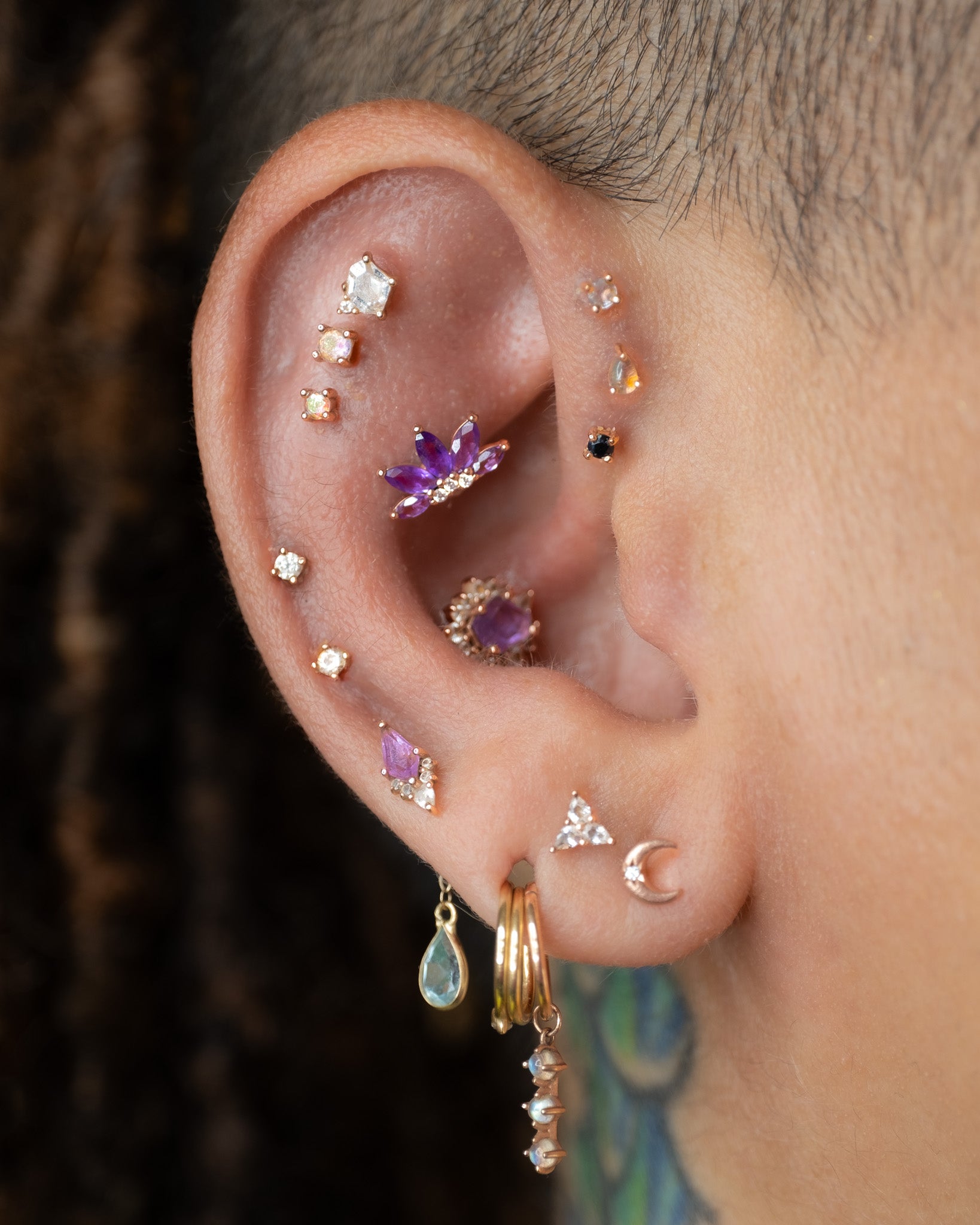 Valentina Threadless End with Amethyst Threadless Ends Buddha Jewelry