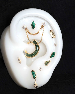 Vinyl Threadless End with Moss Agate Threadless Ends Buddha Jewelry