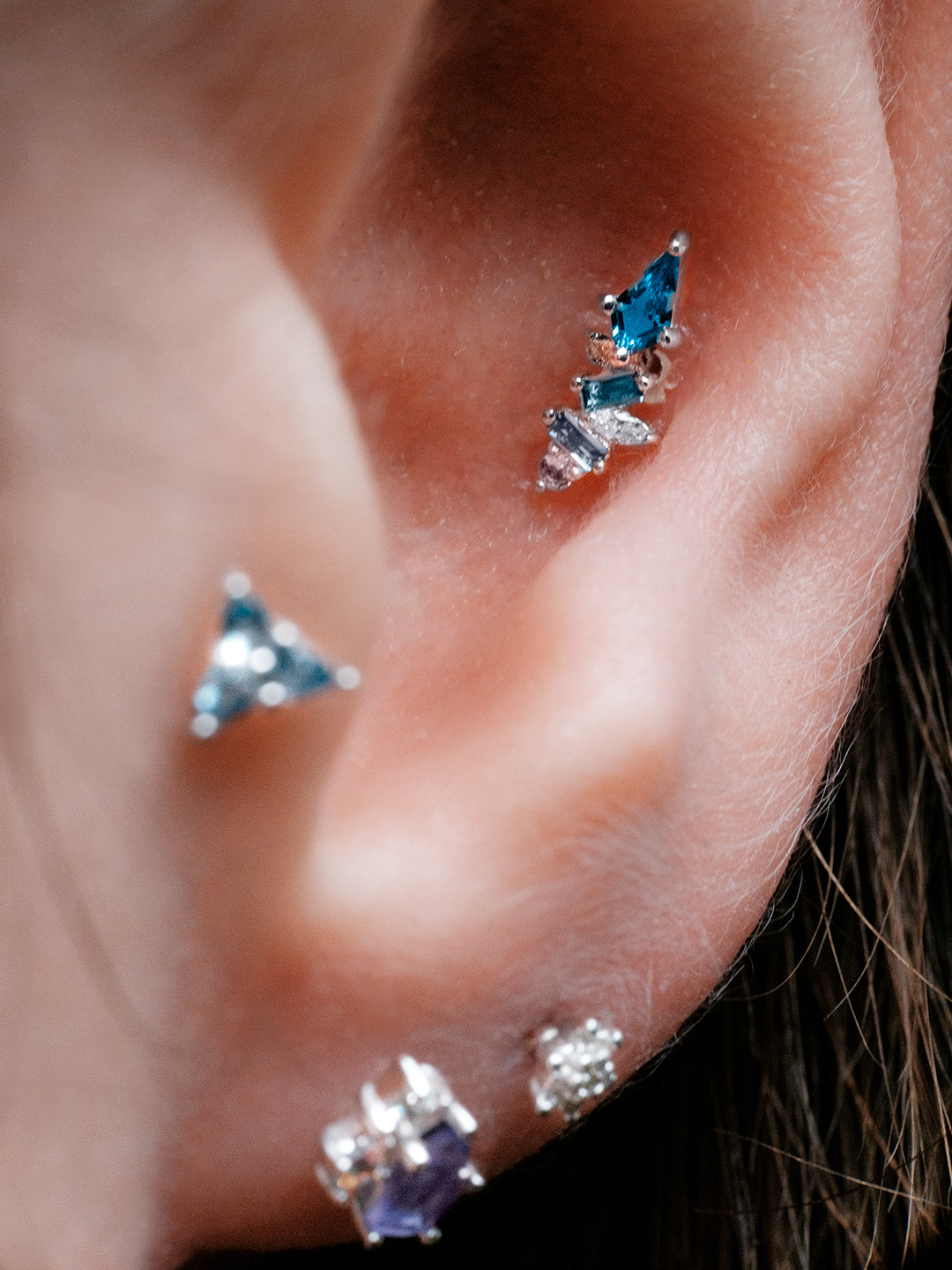 Mixt Threadless End with London Blue Topaz Threadless Ends Buddha Jewelry