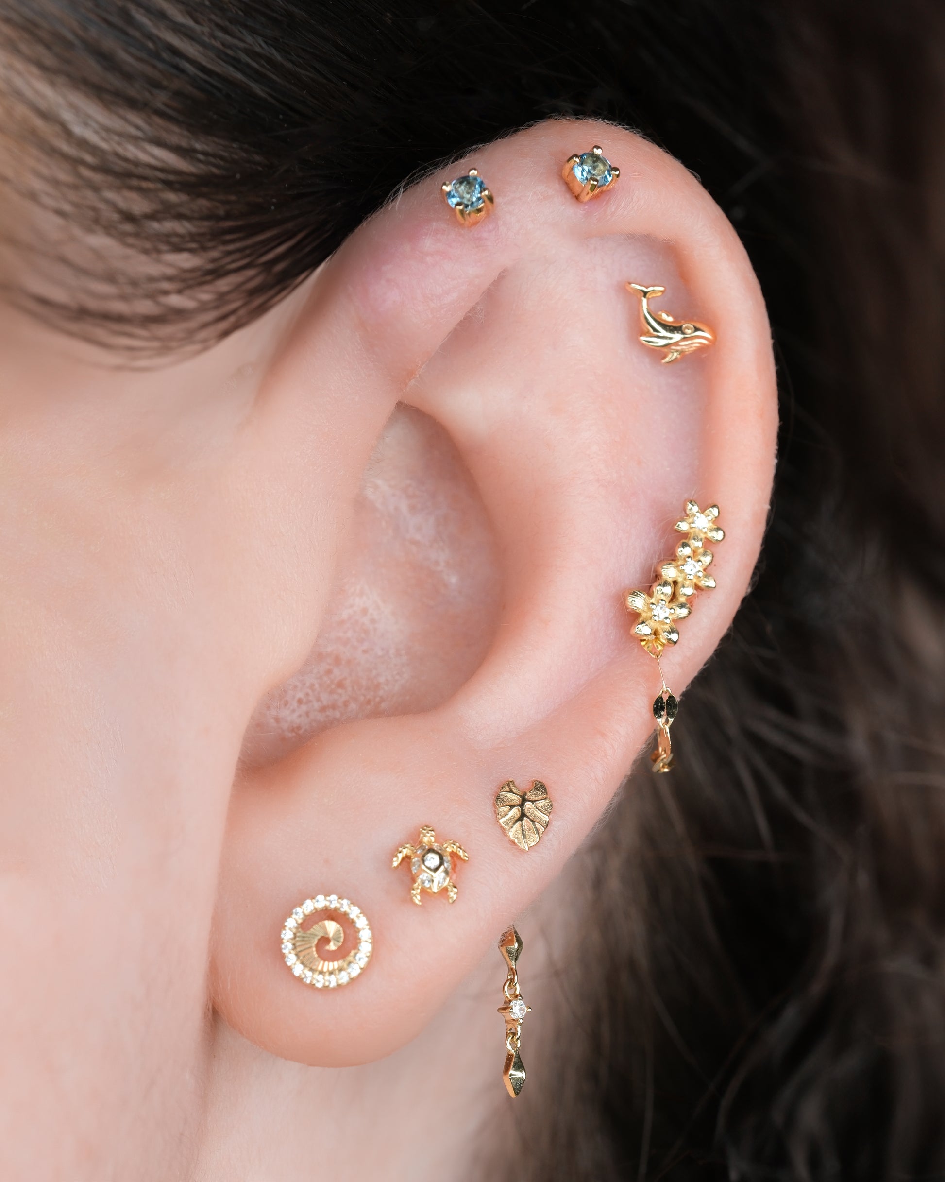 Prong Gem Threadless End with London Blue Topaz Threadless Ends Buddha Jewelry