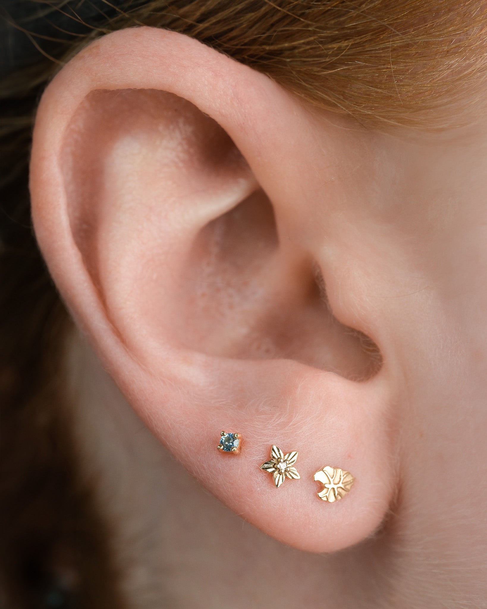 Prong Gem Threadless End with London Blue Topaz Threadless Ends Buddha Jewelry