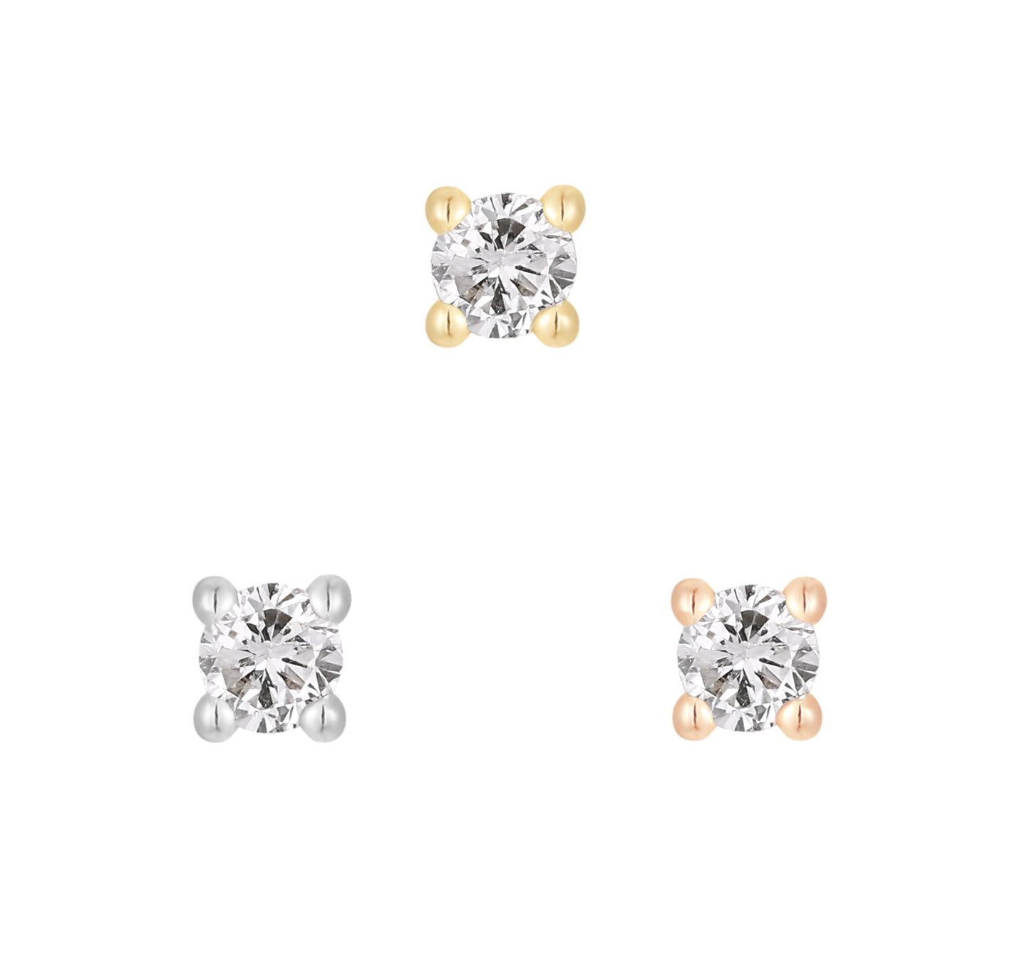 Prong Gem Threadless End with Diamond Threadless Ends Buddha Jewelry